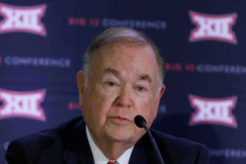 University of Oklahoma President David Boren speak to reporters after the second day of the...