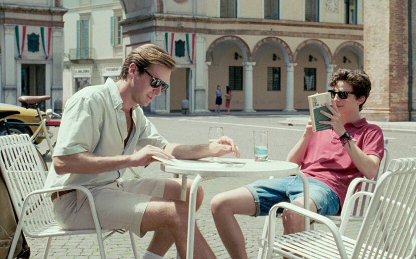 (L-r) Armie Hammer as Oliver and Timothee Chalamet as Elio in "Call Me By Your Name." 