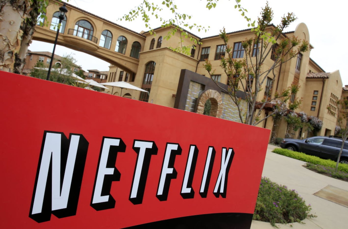 In this April 22, 2011 photo, the exterior of Netflix headquarters is shown in Los Gatos,...