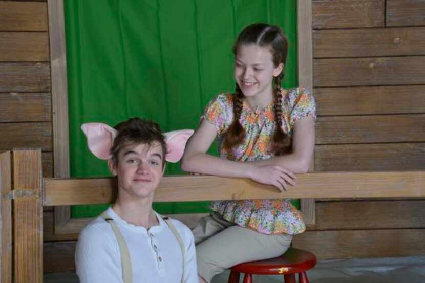 
Johnny Lee plays Wilbur and Cate Stuart is Fern in “Charlotte’s Web,” presented by Dallas...