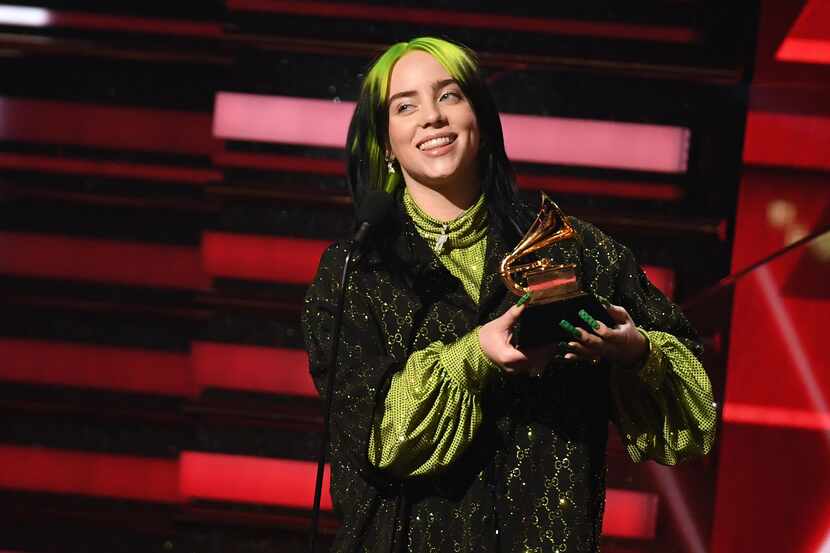 US singer-songwriter Billie Eilish accepts the award for best Best New Artist during the...