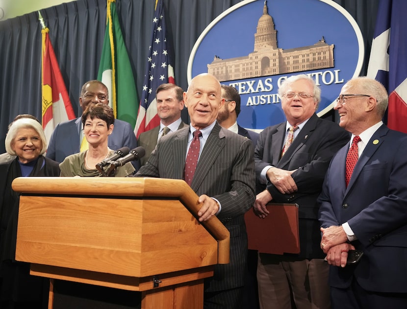 State Sen. John Whitmire, D-Houston, speaks at a news conference after the property tax...