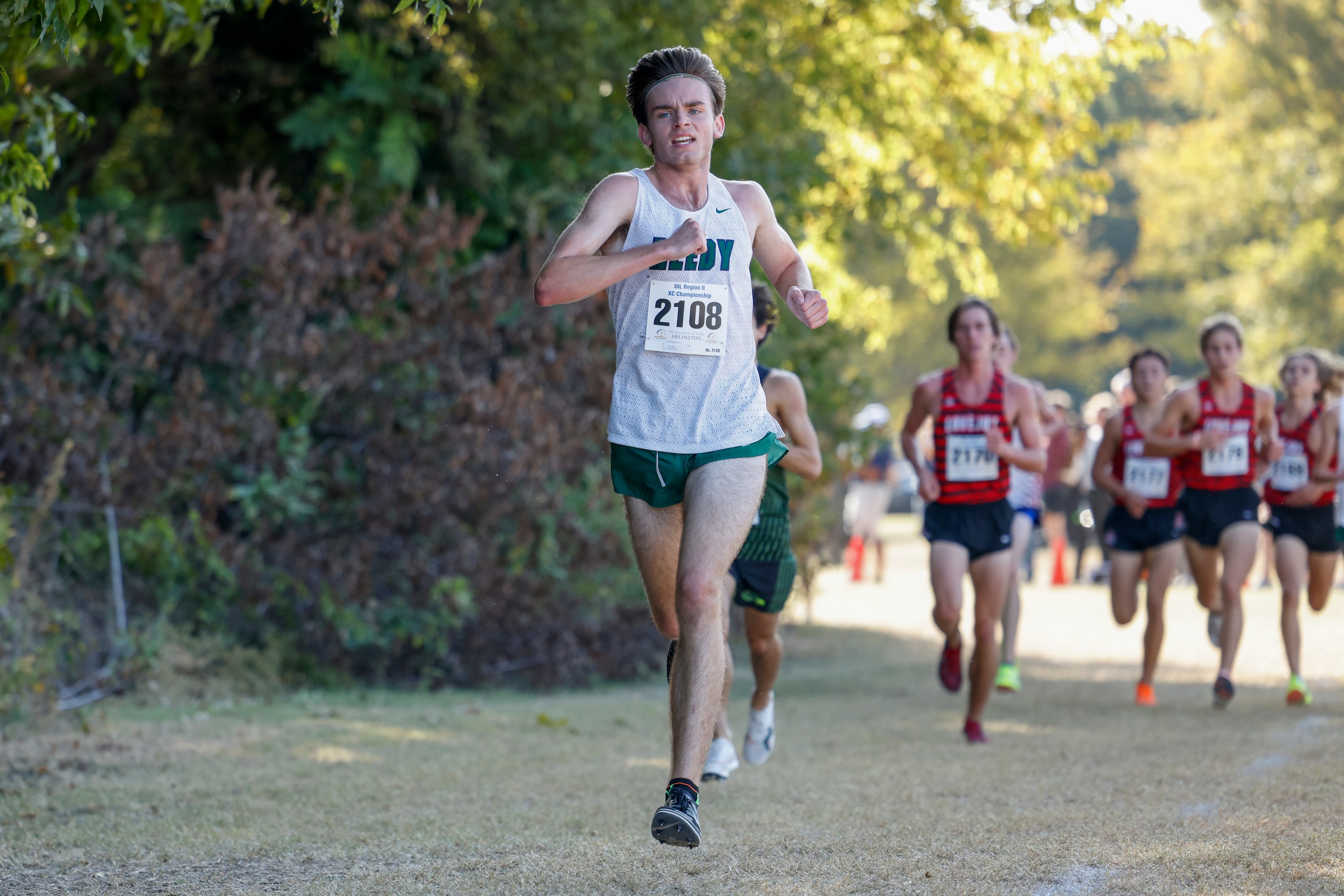 Frisco Reedy’s Alex Reopen runs during the UIL Class 5A Region II cross country meet,...