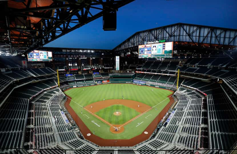 The retractable roof of Globe Life Field was open for the first time during a regular season...