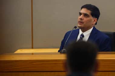 Wesley Mathews testifies in the 282nd judicial district court at the Frank Crowley...