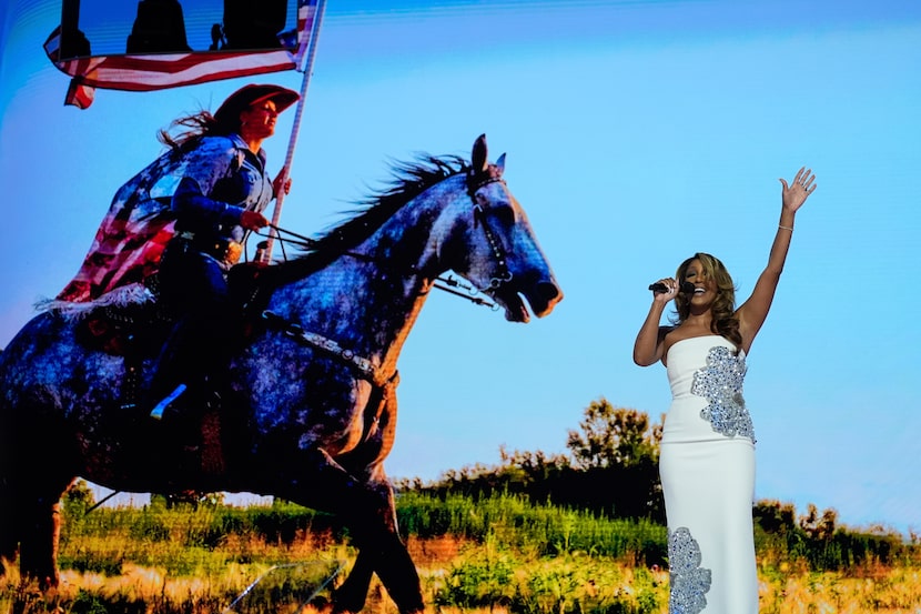 Singer Mickey Guyton performs during the Democratic National Convention Monday, Aug. 19,...