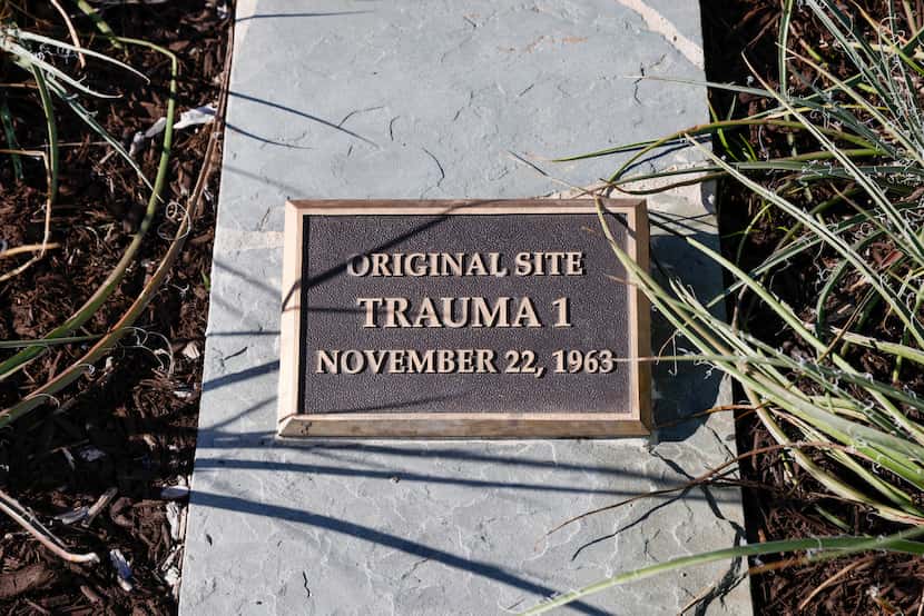 A plaque marks the sit of Trauma 1 where President John F. Kennedy was treated at the John...
