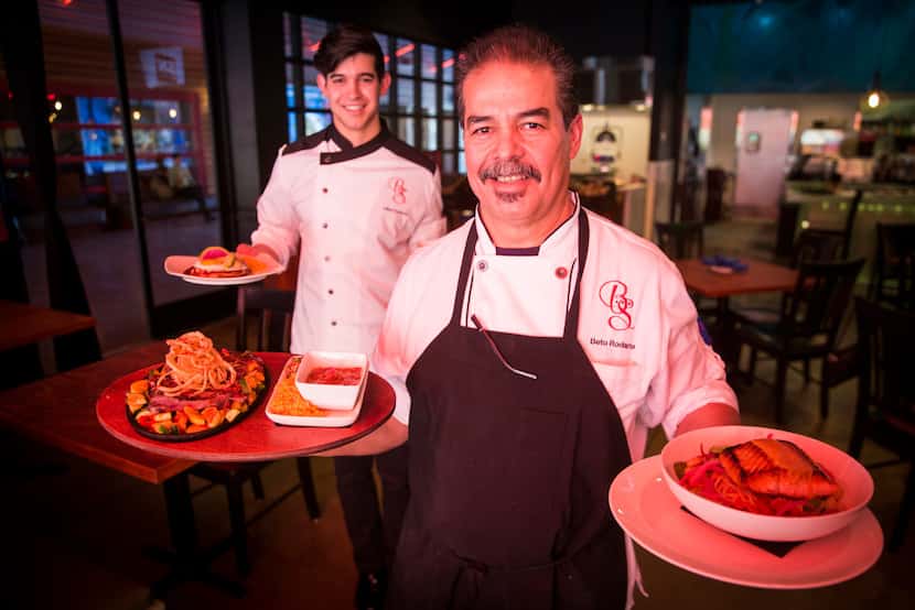 Father and son chefs Beto and Julian Rodarte at Beto and Son restaurant in Trinity Groves 