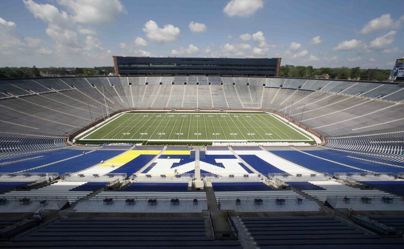 ORG XMIT: MIPS103 Michigan Stadium stands in Ann Arbor, Mich., Wednesday, July 14, 2010. The...