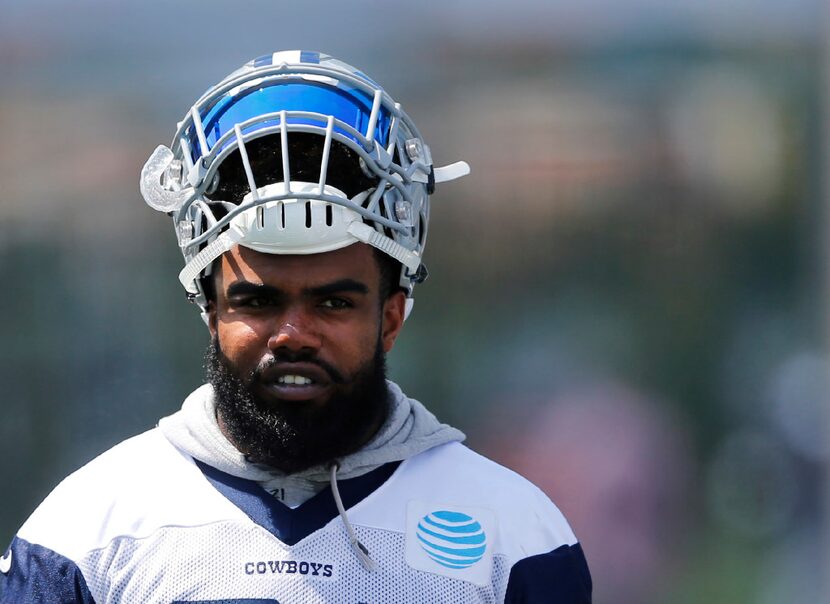 Dallas Cowboys running back Ezekiel Elliott (21) during OTA's at the Star in Frisco on...