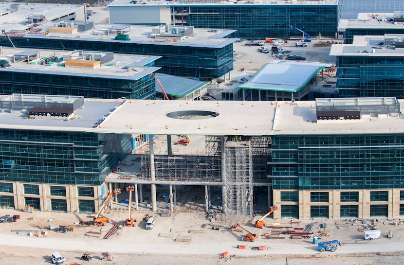 Toyota's new U.S. headquarters under construction in Plano. (Ashley Landis/The Dallas...