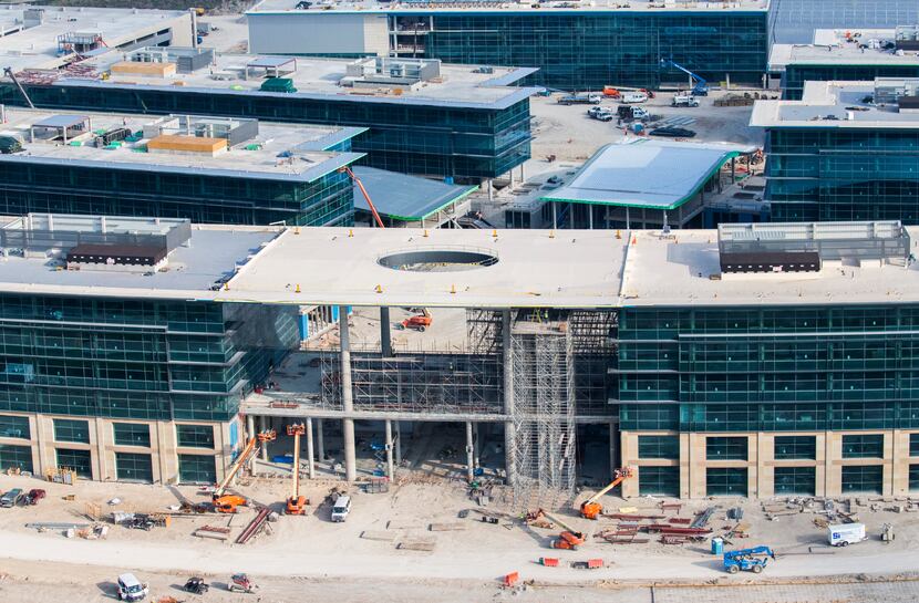 Toyota's new U.S. headquarters under construction in Plano. (Ashley Landis/The Dallas...