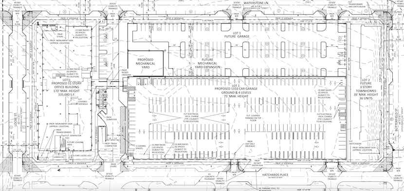 Billingsley Co. seeks approval for the 11-story office tower, parking garage and townhomes.