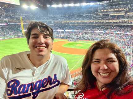 Rangers fans Vincent and Daena Lopez. (Courtesy of Daena Lopez).