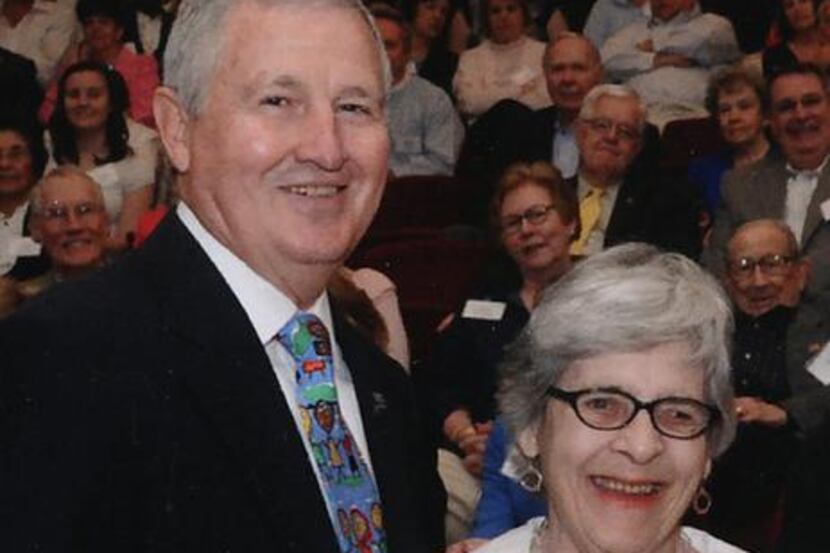 
Scottish Rite Hospital for Children president emeritus J.C. Montgomery Jr. stands with Ann...