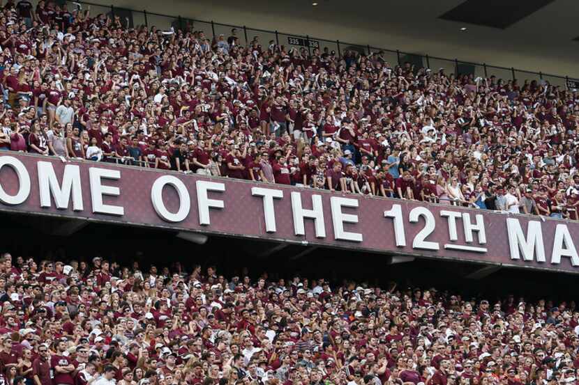 COLLEGE STATION, TX - NOVEMBER 04:  Texas A&M student section at Kyle Field on November 4,...