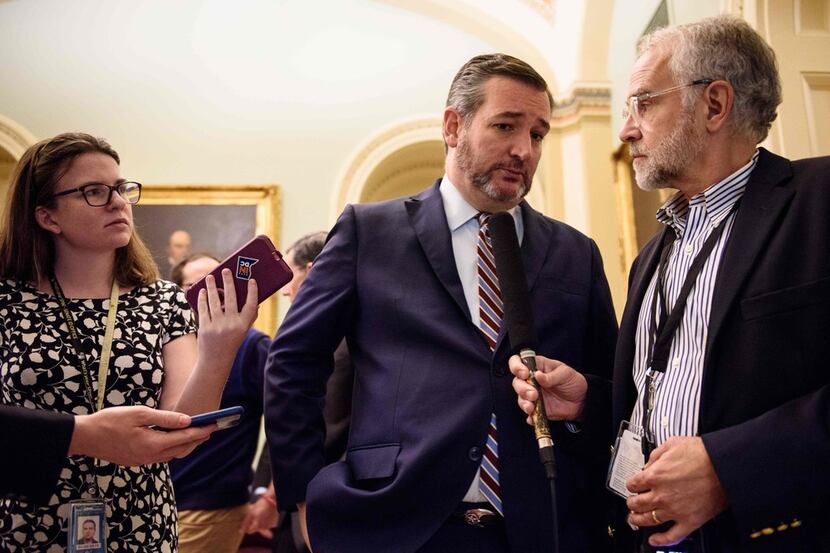 Sen. Ted Cruz spoke to reporters at the Capitol in Washington, D.C., on Thursday.