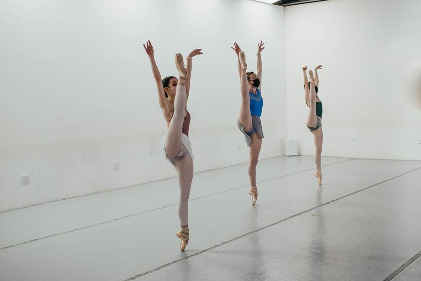 Company members of Avant Chamber Ballet rehearse for their next shows, Feb. 11-12 at Moody...