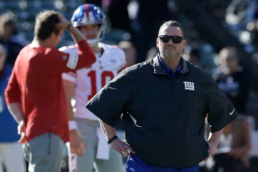 FILE - In this Dec. 3, 2017, file photo, New York Giants head coach Ben McAdoo is shown in...