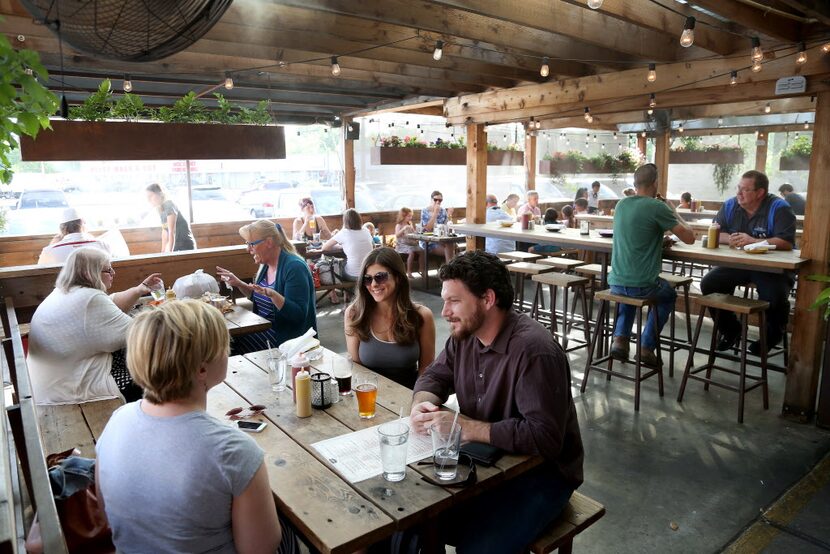 The patio at Goodfriend Beer Garden and Burger House