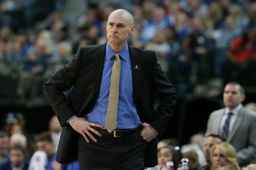 Dallas Mavericks head coach Rick Carlisle looks on from the sidelines during the first half...