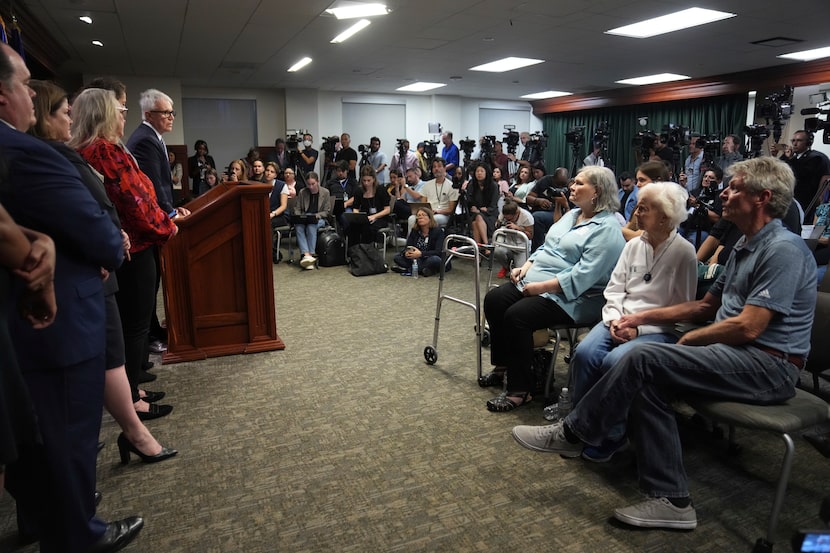 Menendez family members and the media watch as Los Angeles County District Attorney George...