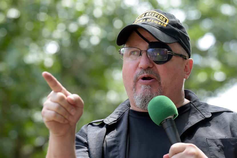 Stewart Rhodes, founder of the citizen militia group known as the Oath Keepers, speaks...