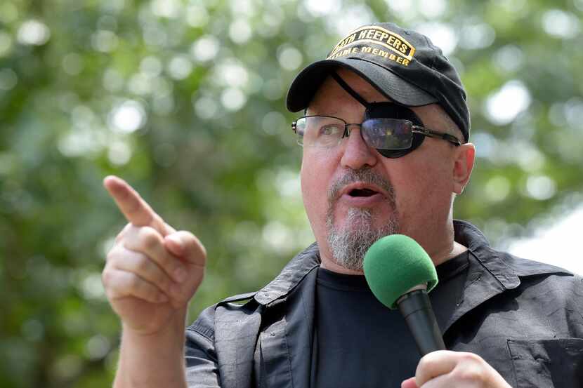 Stewart Rhodes, founder of the citizen militia group known as the Oath Keepers, speaks...