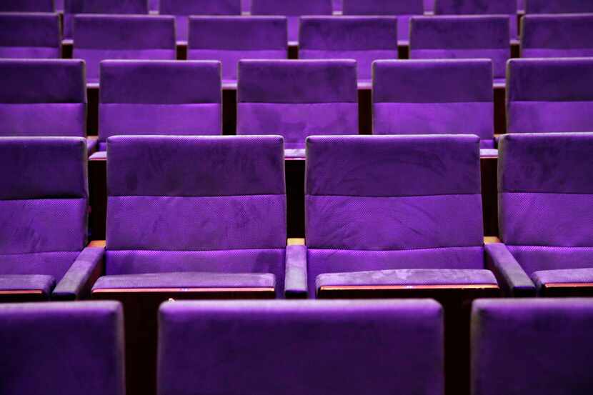 Rows of theater seats are pictured in Dallas on Monday, Dec. 10, 2018.