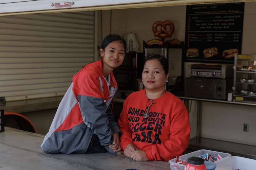 Judith Echanique and daughter Iana, a sophomore at at Mineral Wells High School, take a...