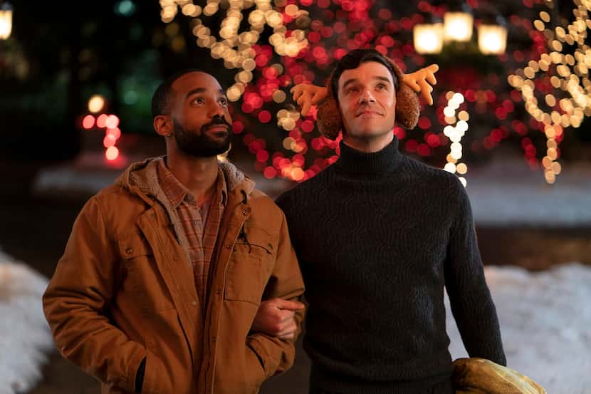 Philemon Chambers, left, as Nick and Michael Urie as Peter in "Single All The Way."...