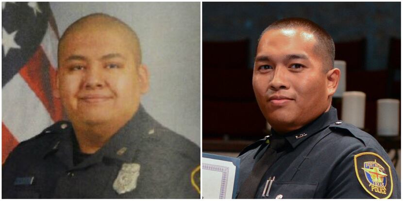 Fort Worth police Officers Serrano, left, and Azucena.