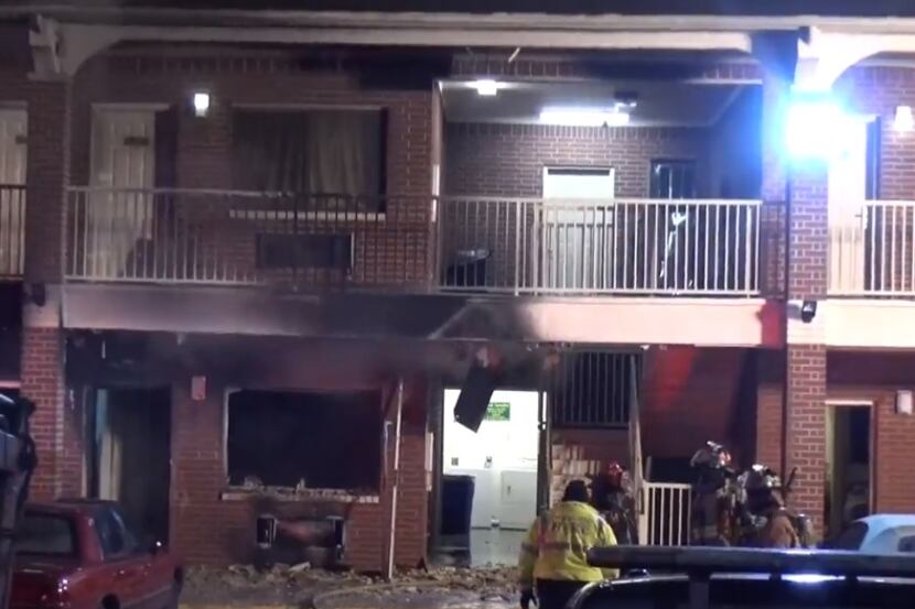 The first floor of a northwest Houston hotel suffered heavy damage and one person was taken...