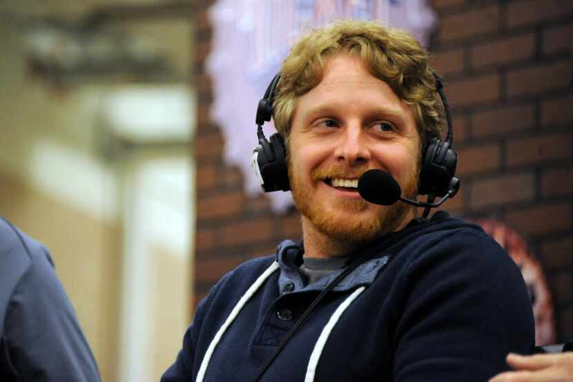 Dallas Cowboys wide receiver Cole Beasley talks on air at The Ticket Sportsradio annual...