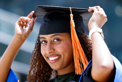 Efferata Tigabu, a recent graduate from the University of Texas at Arlington, poses for a...