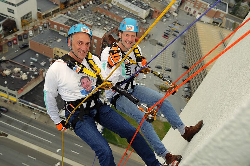 Shatterproof founder and CEO Gary Mendell rappels with Congressman Jim Himes. 