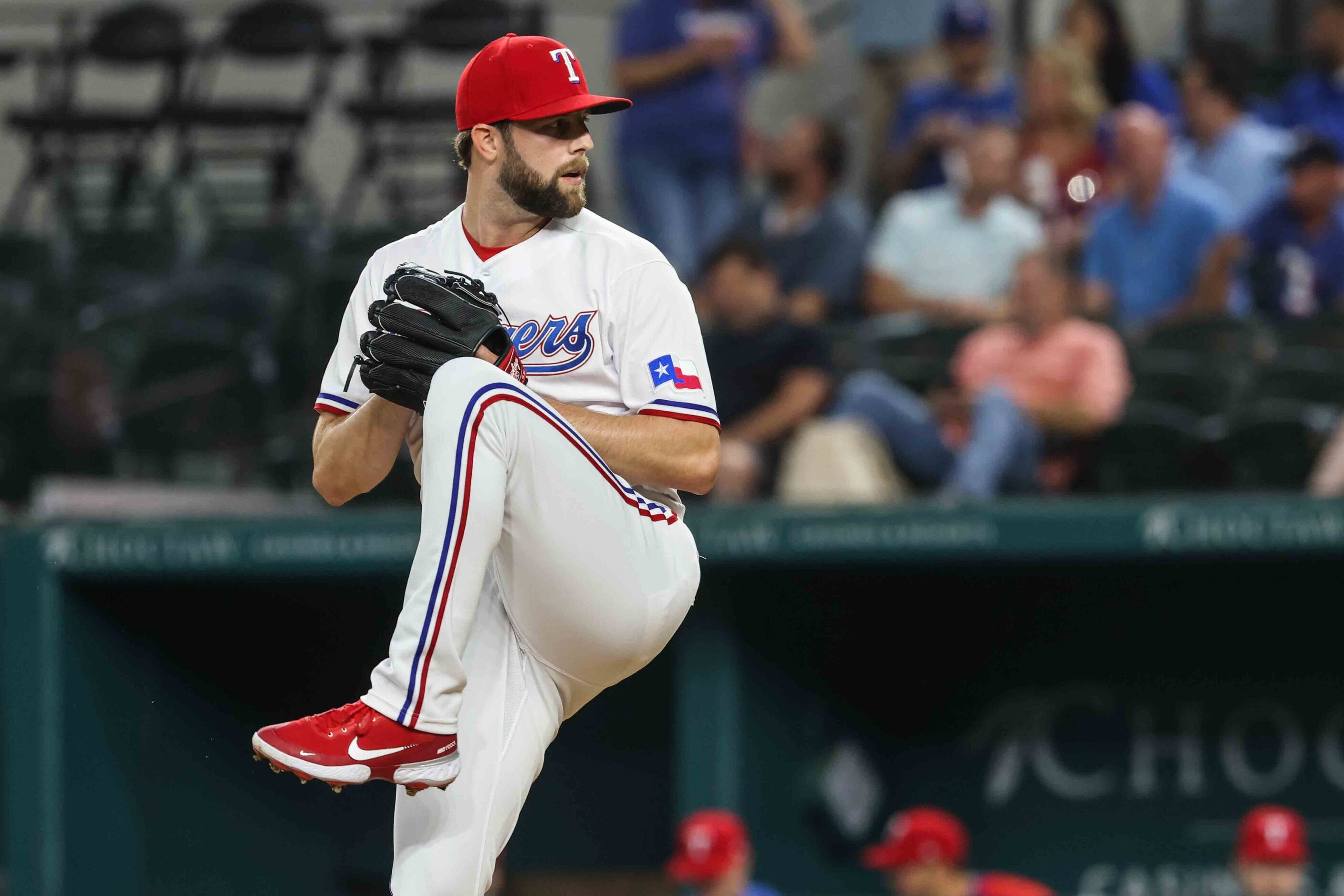 Jordan Lyles (24) pitches during Arizona Diamondbacks at Texas Rangers game at the Globe...