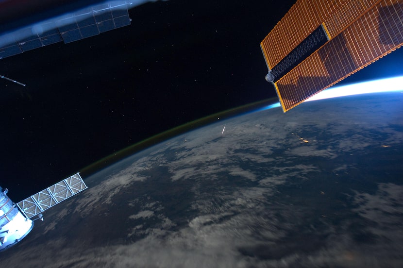 This image depicts what a 'Shooting Star' looks like from space, taken during a 2011 Perseid...