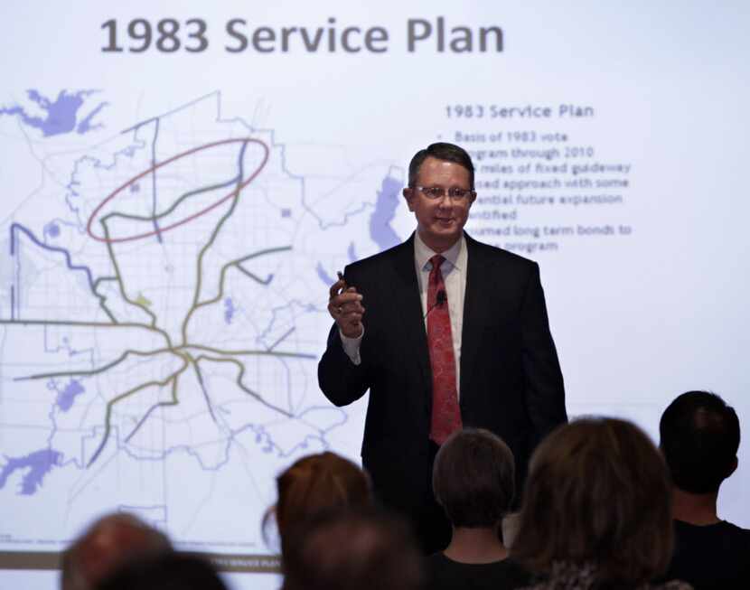 DART executive director Gary Thomas discusses the proposed Cotton  Belt rail line with...