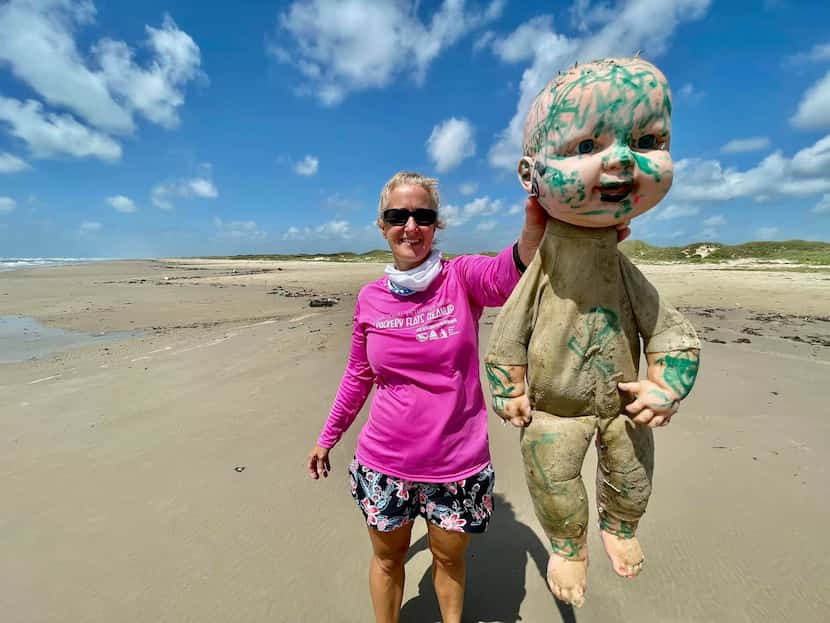 Creepy baby dolls like this one have been washing up on Texas beaches.