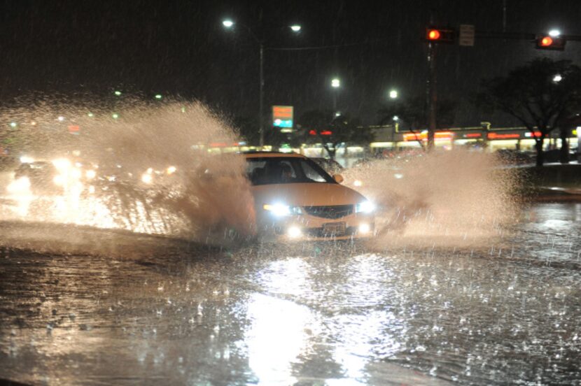 The storm moved over Grapevine, heading east towards Dallas.