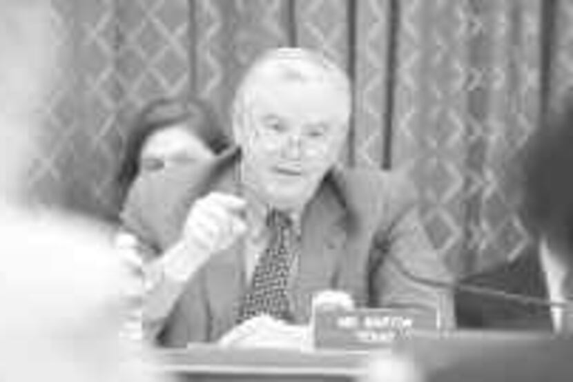  Rep. Joe Barton, R-Arlington, made a point during a hearing about the BCS on Capitol Hill...