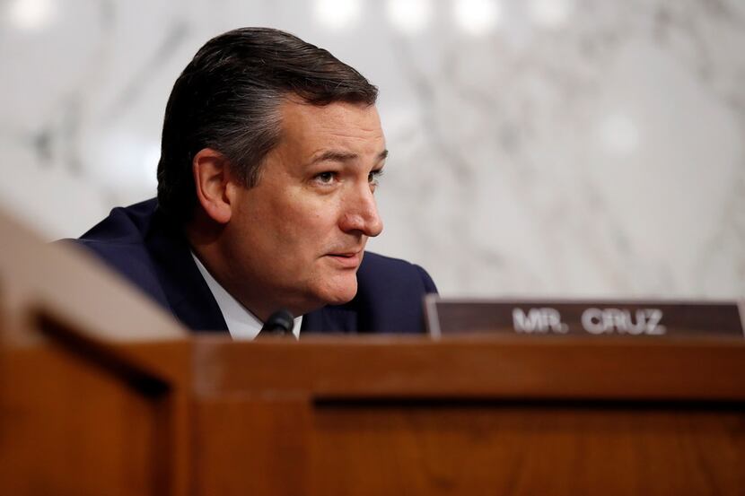 Sen. Ted Cruz, R-Texas, listens to an answer to his question of Department of Justice...