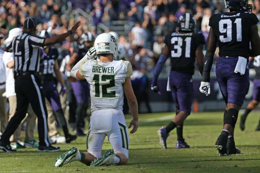 FILE - Baylor quarterback Charlie Brewer (12) is pictured during a game against TCU at Amon...