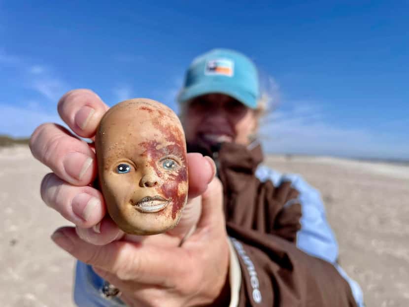 This creepy doll head turned up on the Texas gulf shore.