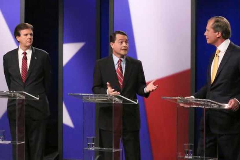 
Republican Texas lieutenant governor candidates (from left) Sen. Dan Patrick, Agricultural...