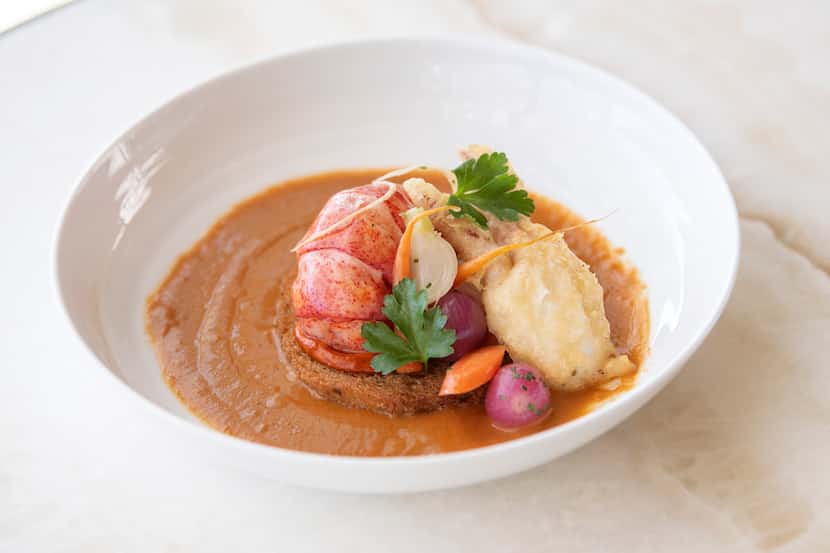 Bisque de Homard is served at Bullion, Feb. 6, 2020, in downtown Dallas. The dish includes a...