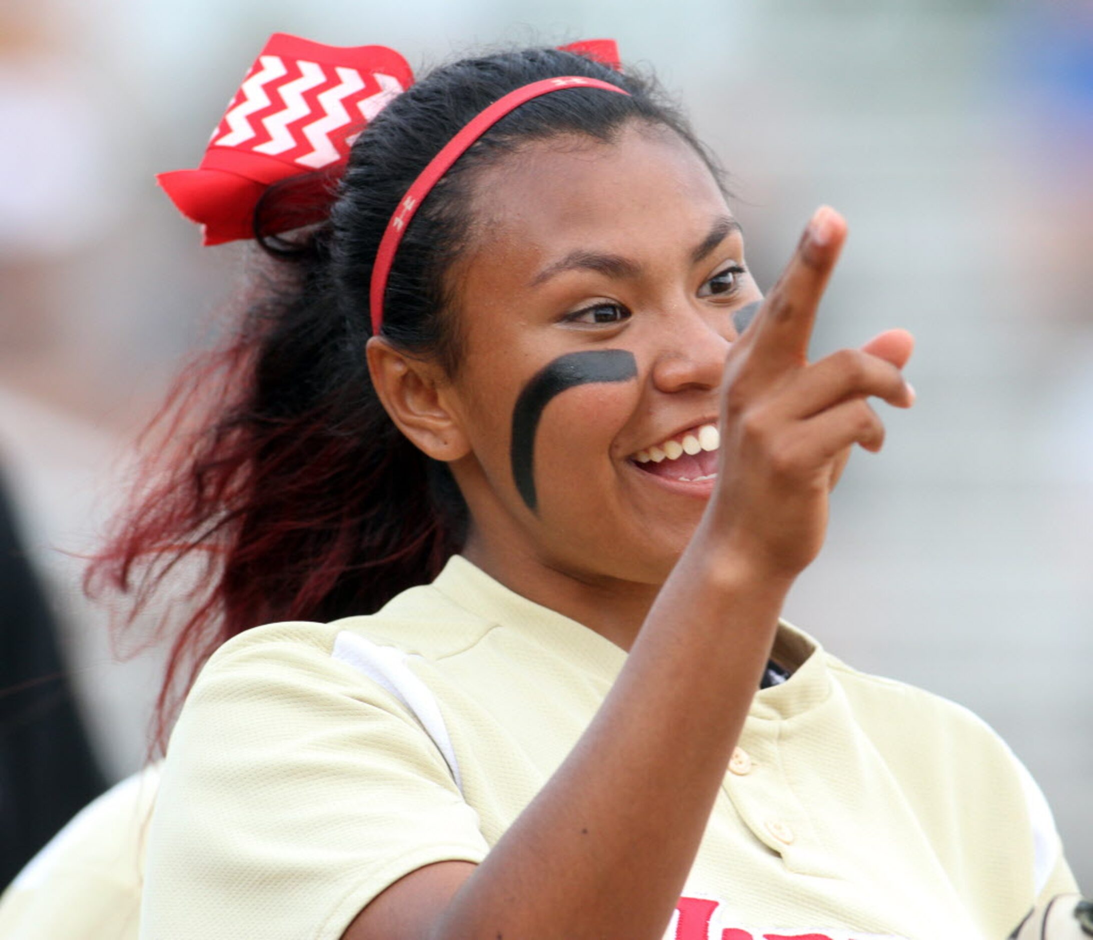 South Grand Prairie sophomore Mylonee Becerra (8) was all smiles during player announcements...