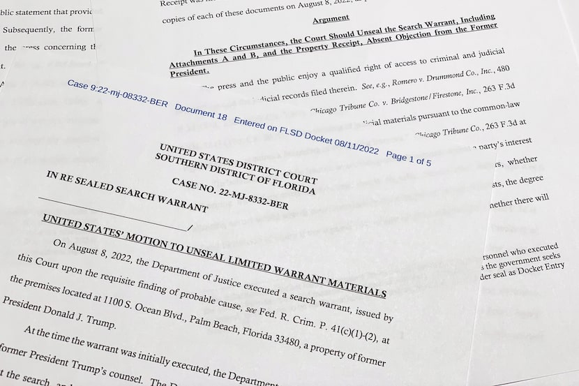 The motion by the Justice Department to the U.S. District Court South District of Florida to...