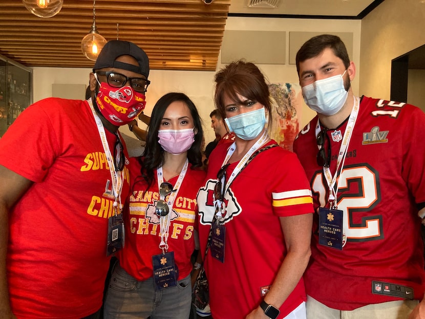 Baylor Scott & White health care workers Tony Neal, Nhi Phan, Amy Talley and Dr. Clifton...